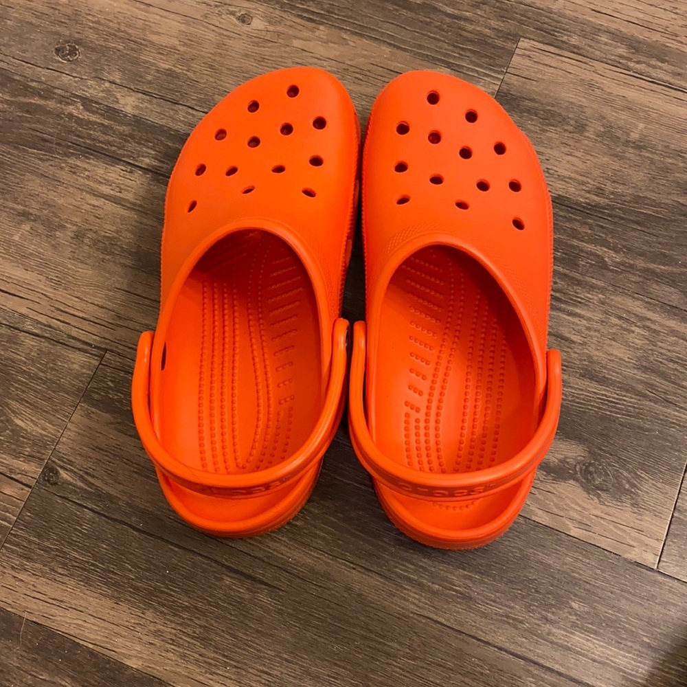 Orange crocs